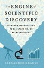 "The Engine of Scientific Discovery: How New Methods and Tools Spark Major Breakthroughs" von Alexander Krauss. Illustration mit Mikroskop und Diagramm.