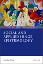 „SOCIAL AND APPLIED HINGE EPISTEMOLOGY“. Abstraktes Gemälde mit bunten, verschwommenen Formen oben.