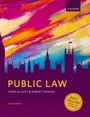 "PUBLIC LAW" in Gelb, darüber eine farbenfrohe Skyline mit Pinselstrichen in Rot, Pink und Gelb. "OXFORD" oben rechts.