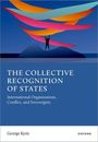 Buchtitel: "The Collective Recognition of States". Mensch hebt bunte Bänder gegen Himmel. Autor: George Kyris.
