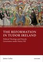 Der Text beschreibt Henry VIII. und seine Rolle in der Reformation Irlands. Eine mittelalterliche Illustration zeigt ihn auf einem Thron.