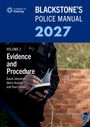 Blauer Streifen: "BLACKSTONE'S POLICE MANUAL 2027". Unten: Polizist in Uniform schreibt in Notizbuch.