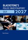 "BLACKSTONE'S POLICE INVESTIGATORS' Q&A 2027" von Paul Connor. Bilder eines Einbruchs, einer Vernehmung und Fingerabdrücken.