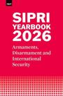 Text: "SIPRI Yearbook 2026. Armaments, Disarmament and International Security." Roter Hintergrund mit Punkten unten.