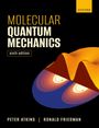 "Molecular Quantum Mechanics, sixth edition" und "Peter Atkins | Ronald Friedman" in gelber und weißer Schrift auf schwarzem Hintergrund. Unten eine bunte, abstrakte Illustration.