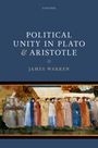 "Political Unity in Plato & Aristotle" von James Warren. Unter dem Text befindet sich ein mittelalterliches Gemälde.
