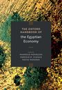 Text: "The Oxford Handbook of the Egyptian Economy." Farbenfrohes abstraktes Muster in Grün und Gelb.