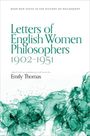Buchtitel: "Letters of English Women Philosophers 1902-1951" von Emily Thomas. Unten grüne abstrakte Muster.