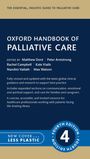 "Oxford Handbook of Palliative Care, 4. Ausgabe, neues Cover weniger Plastik." Blauer und beiger Hintergrund.