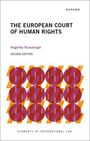 "The European Court of Human Rights", Angelika Nussberger, Second Edition. Grafik mit pink-orangem Muster unten.