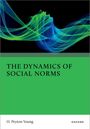 "The Dynamics of Social Norms", H. Peyton Young, Oxford. Farbige Wellen auf schwarzem Hintergrund, grüner Bereich unten.