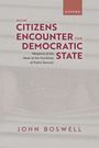 "HOW CITIZENS ENCOUNTER THE DEMOCRATIC STATE" und "JOHN BOSWELL" auf texturierter Leinwand, oben steht "OXFORD".
