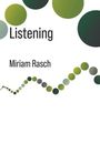 "Listening" oben, "Miriam Rasch" darunter. Oben und unten grüne Kreise, wellenförmig angeordnet.