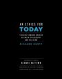 „An Ethics for Today“ in großen Buchstaben. Weiterer Text mit Autoren- und Einführungshinweisen. Schwarzer Hintergrund.