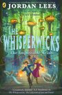 "An old magic. A new adventure. The Whisperwicks: The Impossible Trials." Zwei Kinder auf einer Hängebrücke im leuchtenden Wald.
