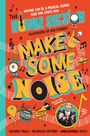 "The Horne Section. Make Some Noise. Bizarre Tales. Illustrated. Cartoon-Instrumente tanzen und spielen fröhlich."