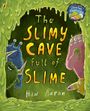 "The Slimy Cave Full of Slime" steht in großen Buchstaben. Die Illustration zeigt schleimige Wände und lustige Monster.