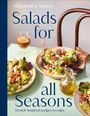 Text: "Alexandra Stacey. Salads for all Seasons. French-inspired recipes to enjoy." Teller mit Salat, Glas Wein, Ölflasche.