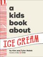 Textelemente: "Kids Are Ready", "a kids book about ICE CREAM". Illustration: Rote Eiscreme-Motive auf hellem Hintergrund.