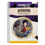 "ACTIVITIES: Reading, Writing and Comprehension Practice for Lost in London." Illustration mit einer Lupe, die zwei Personen zeigt.