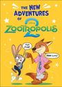 Text: "The New Adventures of Zootropolis 2", "High Five!", "Paw bump!". Illustration mit Hase und Fuchs, die abklatschen.