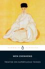 "Wen Zhenheng, Treatise on Superfluous Things." Illustration einer sitzenden Person in traditioneller Kleidung. Logo: Pinguin.