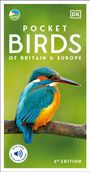 „Pocket Birds of Britain & Europe, 6th Edition“. Eisvogel auf Ast, grüner Hintergrund, zwei Logos.