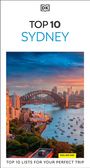 „Top 10 Sydney“ und „Top 10 Lists for Your Perfect Trip“, mit einem Bild der Sydney Harbour Bridge bei Sonnenuntergang.