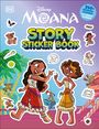 Text: "Disney Moana Story Sticker Book", "250+ Reusable Stickers to Create Stories", Sprechblase: "Let's do this as a team."