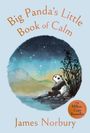 Text: "Big Panda's Little Book of Calm" von James Norbury. Ein Panda sitzt am Wasser unter einem sternklaren Himmel.