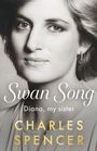 "Swan Song: Diana, my sister - Charles Spencer." Schwarz-weißes Portrait einer Frau mit kurzen Haaren und Ohrringen.