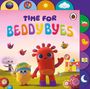 Der Text "BEDDY BYES" in bunten, gepolsterten Buchstaben vor blauem Hintergrund.