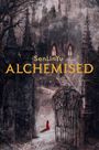 "SenLinYu Alchemised" in gelber Schrift. Eine gotische Szene mit einem Tor führt zu einem Schloss; eine Figur in Rot steht davor.