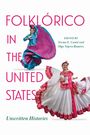 Folklórico in the United States. Unwritten Histories. Zwei Frauen in bunten, traditionellen Kleidern tanzen energiegeladen.