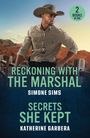 "RECKONING WITH THE MARSHAL" und "SECRETS SHE KEPT" sind zentrale Texte. Ein Mann mit Hut und Stern vor Berglandschaft.