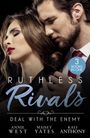 Text: "Ruthless Rivals", "Deal with the Enemy", "3 Books in One", Namen der Autoren. Nahaufnahme eines Paares, elegant gekleidet.