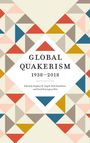Text: "Global Quakerism 1938-2018." Geometrisches Muster aus bunten Dreiecken.