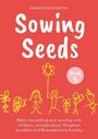 "Sowing Seeds, Book 5" oben. Kindliche Zeichnung von Figuren und Blume darunter. Text zu Bibelerzählungen und Gottesdienst.