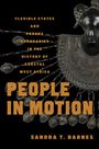 Text: "Flexible States and Porous Boundaries in the History of Coastal West Africa. People in Motion. Sandra T. Barnes."  
Eine Maske mit hängenden Glockenketten.