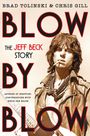 "Blow by Blow: The Jeff Beck Story". Sepia-Ton, Musiker raucht, trägt Lederjacke, Gitarre im Vordergrund.