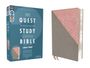 : Niv, Quest Study Bible, Large Print, Leathersoft, Gray/Pink, Comfort Print, Buch