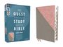 : Niv, Quest Study Bible, Large Print, Leathersoft, Gray/Pink, Thumb Indexed, Comfort Print, Buch