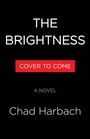 Text: "THE BRIGHTNESS", "COVER TO COME", "A NOVEL", "Chad Harbach". Schwarzer Hintergrund, weißer Text, roter Kasten.