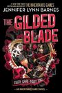 „THE GILDED BLADE“ in großen Buchstaben, umrahmt von Rosen, Perlen und Ornamenten. Darunter: „EVERY GAME MUST END“.