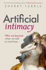 "Artificial intimacy: Who we become when we talk to machines" von Sherry Turkle. Eine klassische Malerei zeigt zwei Frauen.
