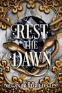 „REST THE DAWN“ und „MEGAN JAUREGUI ECCLES“. Goldene Schlangen schlängeln sich um einen funkelnden Edelstein auf ornamentaler Oberfläche.