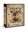 „Fourth Wing Tarot: The Official Deck and Guidebook“. Illustration: Frau mit Drachenrücken, Wolken, fliegende Drachen.