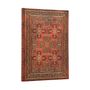 Kein Text vorhanden. Ein rotes, reich verziertes Buchcover mit goldenen Mustern und floralen Ornamenten.