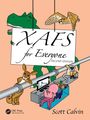 Auf einem hellroten Hintergrund steht „XAFS for Everyone, Second Edition, Scott Calvin“. Tiere interagieren verspielt.