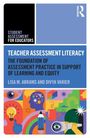 Oben: "STUDENT ASSESSMENT FOR EDUCATORS", "ROUTLEDGE". Mitte: "TEACHER ASSESSMENT LITERACY...". Unten: Bunte Illustrationen mit Symbolen.